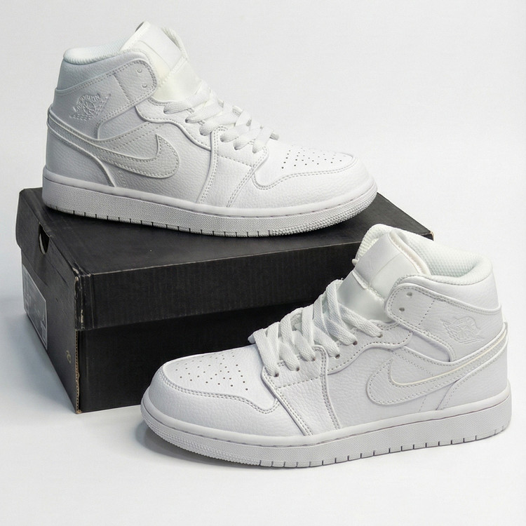 نایک جردن وان سفید ساقدار Nike Air Jordan 1 Mid Triple White