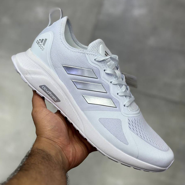 آدیداس کلود فوم سفید سیلور Adidas Cloudfoam