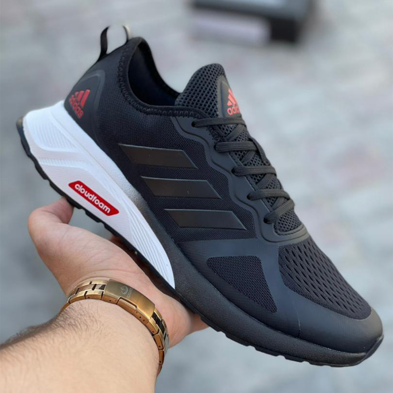 آدیداس کلود فوم مشکی سفید قرمز Adidas Cloudfoam