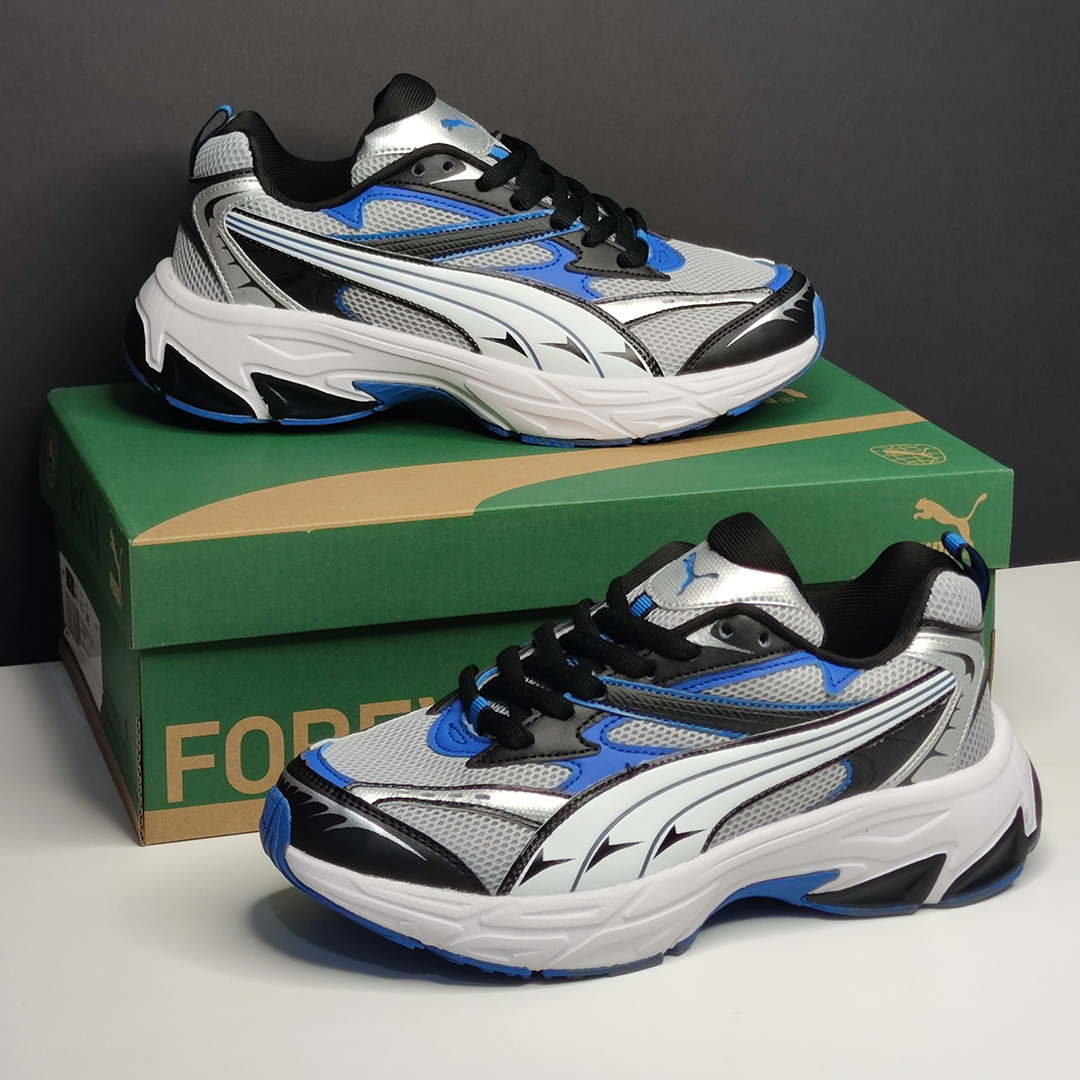 پوما مورفیک نقره‌ای سفید آبی مشکی PUMA Morphic Feather Grey Blue 393792-05