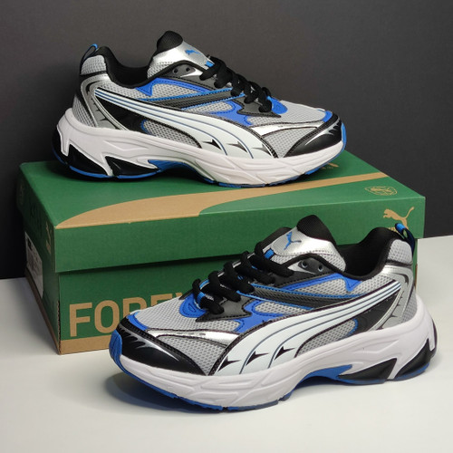 پوما مورفیک نقرهای سفید آبی مشکی PUMA Morphic Feather Grey Blue 393792-05