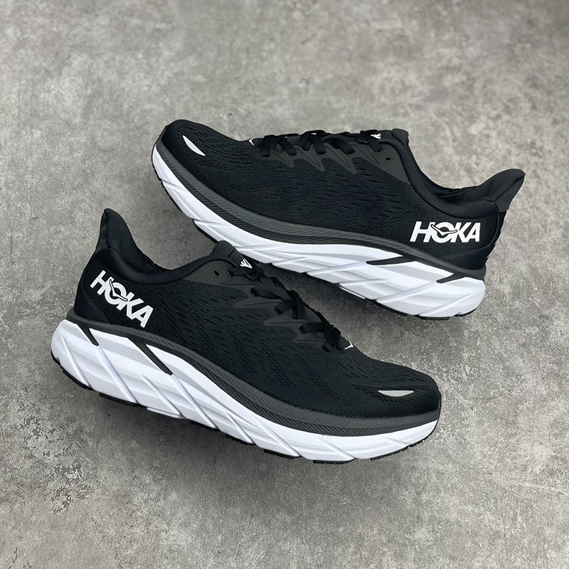 کفش هوکا کلیفتون 8 مشکی سفید Hoka Clifton 8
