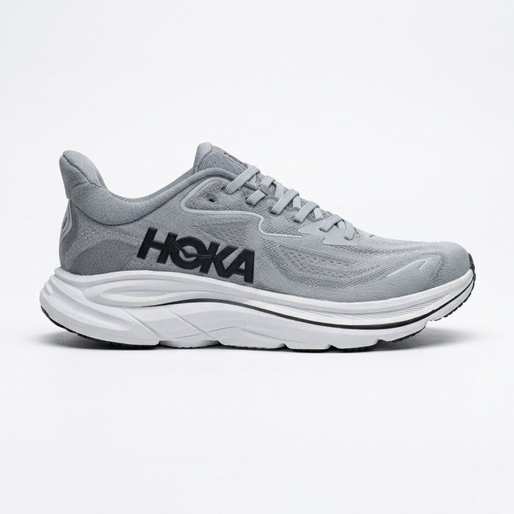 کفش هوکا کلیفتون 10 طوسی سفید مشکی Hoka Clifton 10